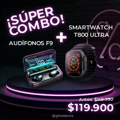 !!OFERTA EXCLUSIVA!! Smartwatch T800 Ultra + Audifonos F9